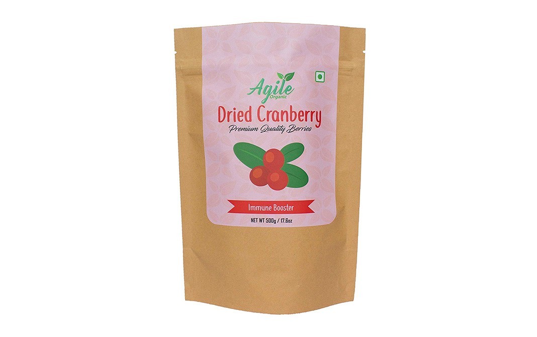 Agile Organic Dried Cranberry    Pack  500 grams